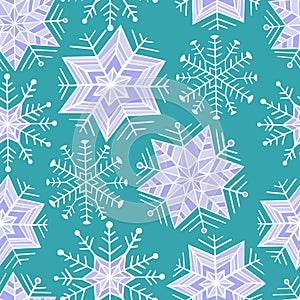 Nice winter snowflake set. Vector seamless pattern.