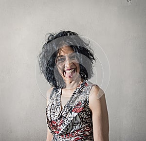 Nice woman doing tongue photo