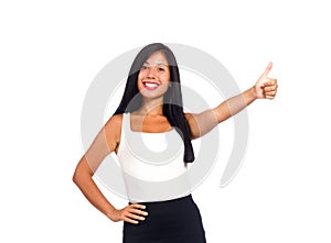 Nice woman model isolated on the white background