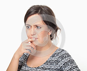 Nice woman trying to remember something important