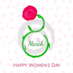 Nice Women s Day greeting card, 8th March