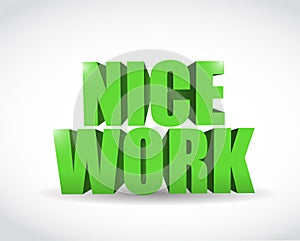 Nice work text illustration design