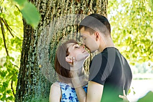 Nice young couple kissing