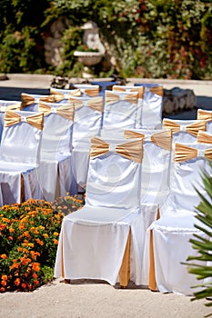 Nicely decorated chair at an event party