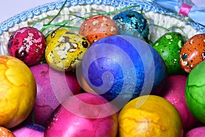 Easter eggs in various colors