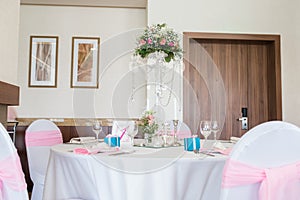 Nicely decorated wedding table