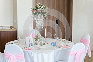 Nicely decorated wedding table