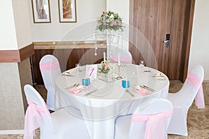 Nicely decorated wedding table