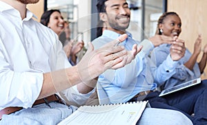 Nicely done. Cropped shot of a group of businesspeople applauding during a seminar in the conference room.