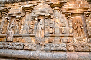 Niches and deities, northern wall of mahamandapa, Brihadisvara Temple complex, Gangaikondacholapuram