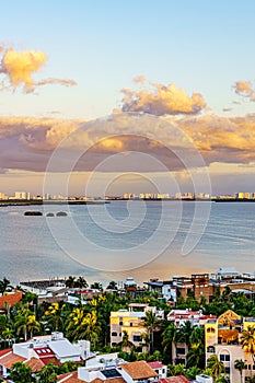 Nichupte Lagoon is one of the best examples of natural paradise. Sunrise on the tropical beach of Cancun in Mexico