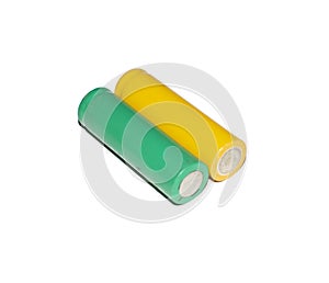 Nickel Cadmium Rechargeable Battery Cells on White Background