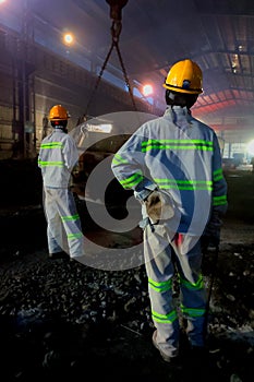 nickel slag waste workers photo