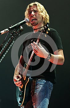 Nickelback , Chad Kroeger during the concert