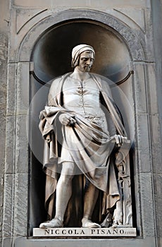 Nicola Pisano, statue in the Niches of the Uffizi Colonnade un Florence photo