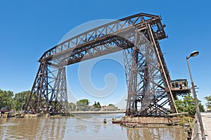 Nicolas Avellaneda steel bridge across Riachuelo photo