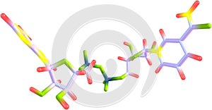 Nicotinamide adenine dinucleotide molecular structure isolated on white