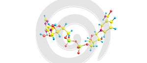 Nicotinamide adenine dinucleotide molecular structure isolated on white