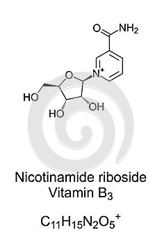 Nicotinamide riboside vitamin B3 vitamer chemical formula and structure