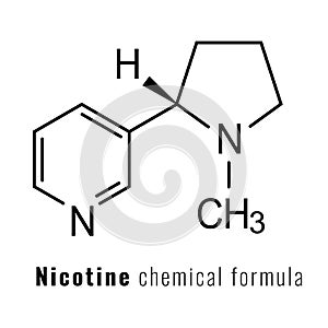 Nicotine chemical formula, vector icon