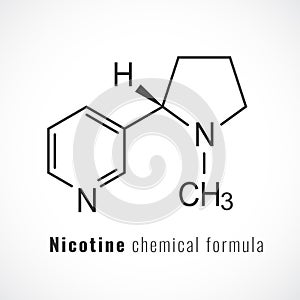 Nicotine chemical formula, vector icon