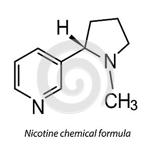 Nicotine chemical formula, vector illustration