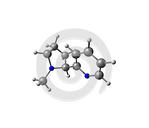 Nicotine molecule isolated on white