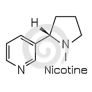 Nicotine molecule, vector illustration of chemical formula