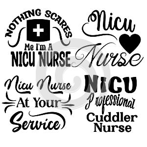 Nicu Nurse At Your Service Vector Design