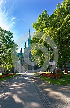 The Nidaros Cathedral in Trondheim ,Norway