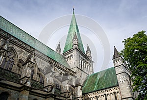 Nidarosdomen cathedral tower, Norway.