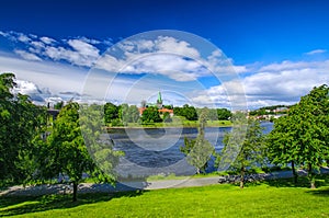 Nidarosdomen - Nidaros Cathedral landscape in Trondheim, Norway