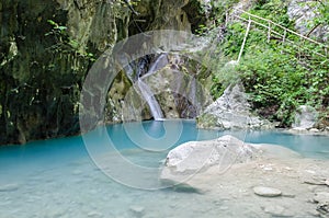 Nidri waterfalls on Lefkada island