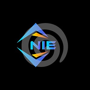 NIE abstract technology logo design on Black background. NIE creative initials letter logo concept photo