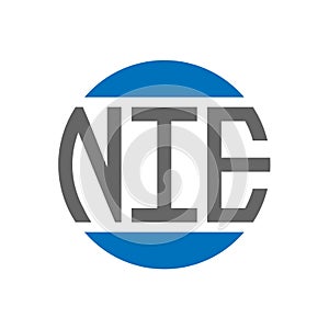 NIE letter logo design on white background. NIE creative initials circle logo concept. NIE letter design photo