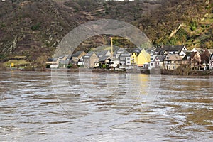 Niederfell, Germany - 01 05 2022: Mosel flood at village Niederfell