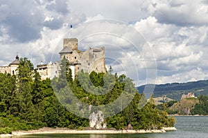 Niedzica castle over Czorsztyn lake in Pieniny, Poland