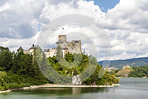 Niedzica castle over Czorsztyn lake in Pieniny, Poland