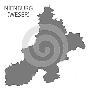 Nienburg grey county map of Lower Saxony Germany DE photo