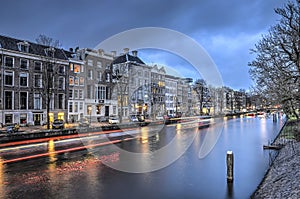 Nieuwe Herengracht at dusk