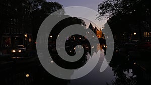 Nieuwmarkt in Amsterdam at Dawn