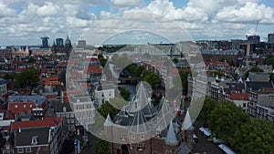 Nieuwmarkt Square in Amsterdam and The Waag Castle Building