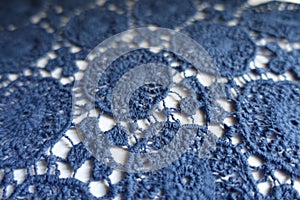Nifty blue lace on white background photo