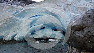 Nigardsbreen glacier arm in Autumn in Norway