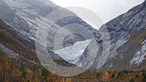 Nigardsbreen glacier in Autumn in Norway