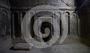 Gumusler Monastery and underground cave city in Nigde, Turkey photo