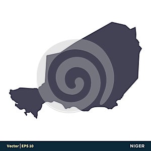 Niger - Africa Countries Map Icon Vector Logo Template Illustration Design. Vector EPS 10.