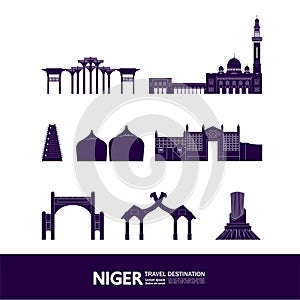 Niger Blue travel destination vector illustration photo