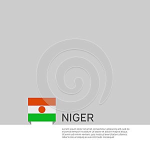 Niger flag background. State patriotic niger banner, cover. Document template, flag on white background. National poster. Business