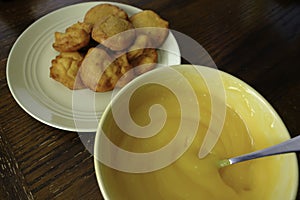 Nigeran Deep Fried beancake Akara with Custard